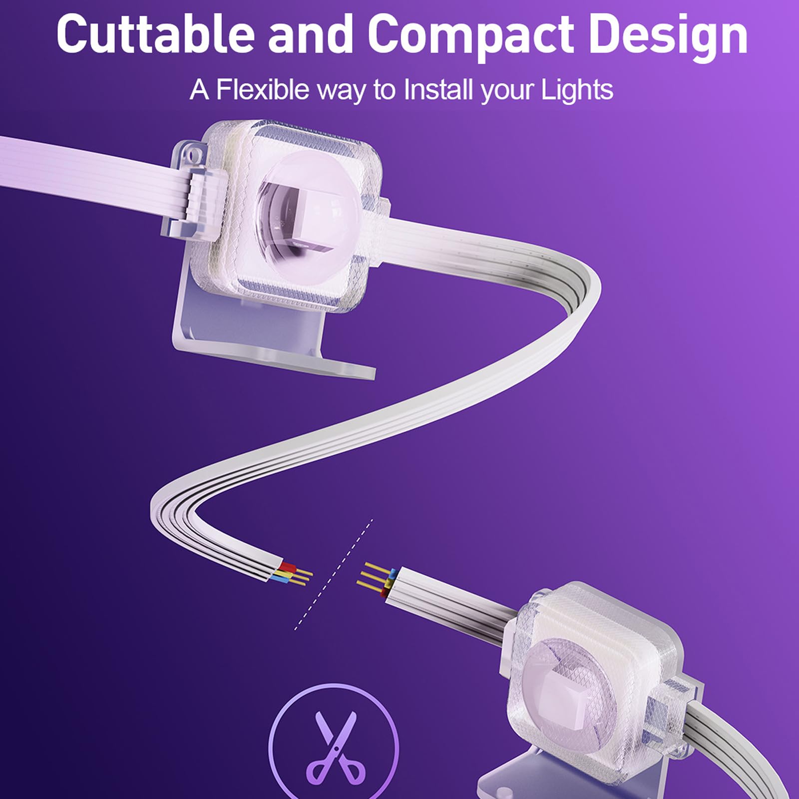 Luces RGB para aleros exteriores, luces de cuerda LED neón inteligentes | Luz de cuerda LED RGB controlada por aplicación con cambio de color y sincronización con música(30m)