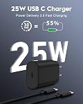 USB C Fast Charger, 2 Pack 25W Type C Super Fast Charging Block & 6FT Cable | Android Phone Charger Power Adapter, for Samsung Galaxy S26 S25 S24 S23 S22 S21 S20 Ultra, Support PPS/PD, Galaxy Accessories