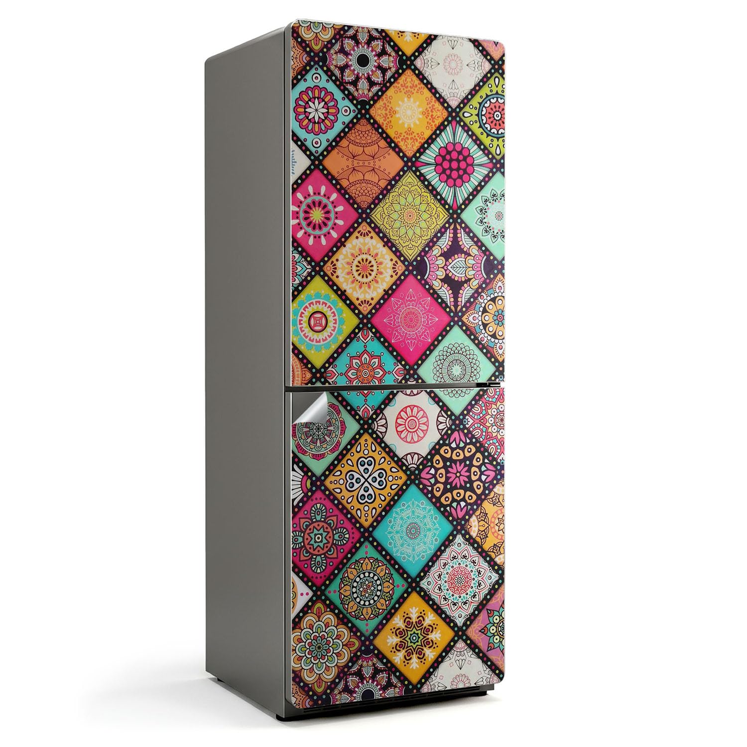 Sticker frigo 70x190 cm losanges pour relooker votre cuisine
