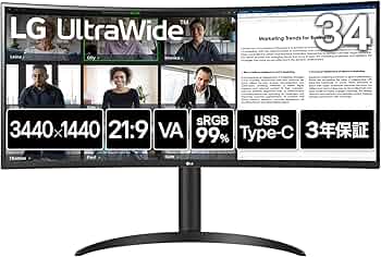 【美品】LG ウルトラワイドモニター 34インチ 箱あり Amazon.co.jp: 34WR55QK-B LG UltraWide 34型 UWQHDウルトラ