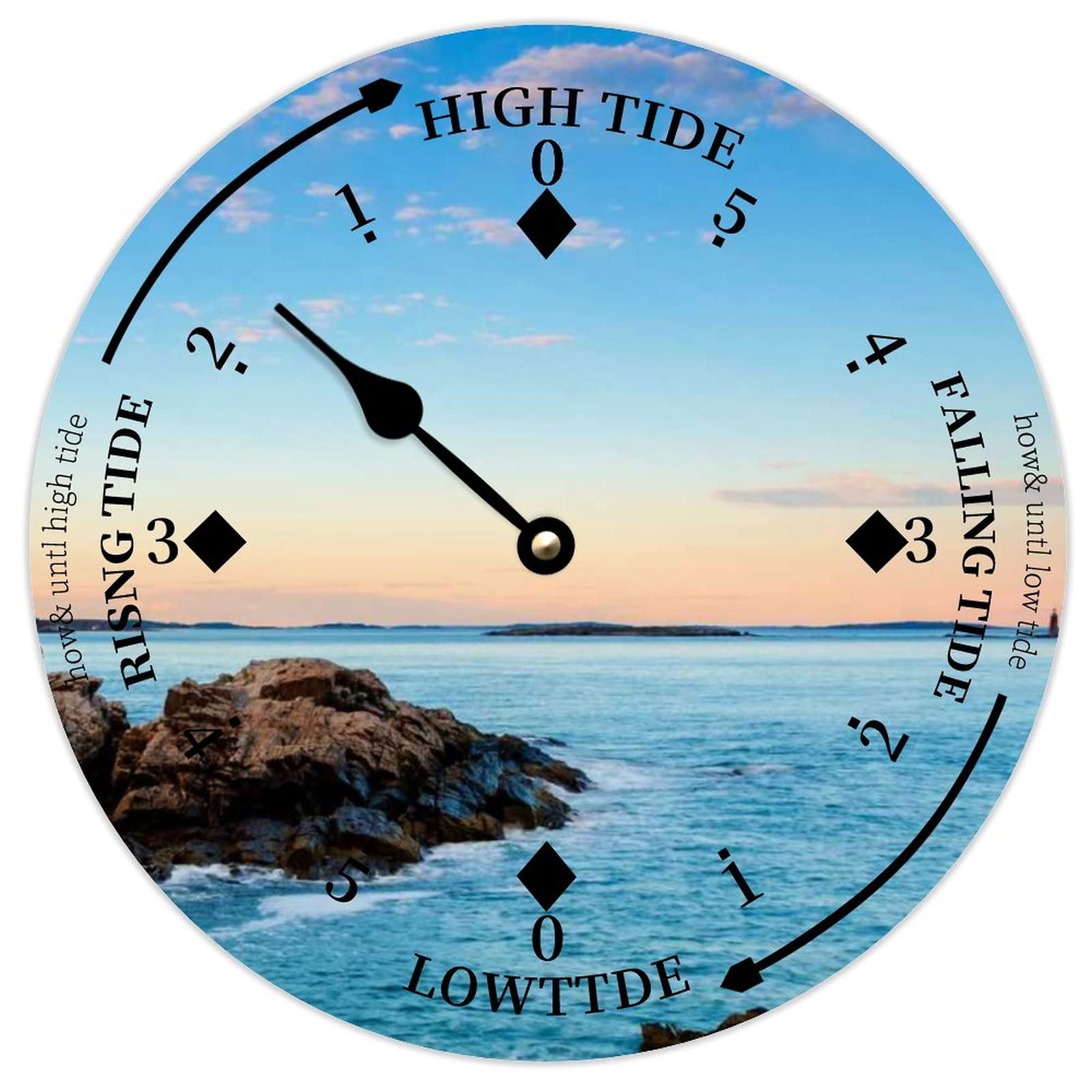 Byron Hoyle Style Coast Lighthouses Tide Clock Usa Cumberland County Tidal Clock Wooden Wall Clock,Battery Operated,Farmhouse Wall Decor Home Decor For Kitchen,Living Room,Bedroom,Office,10 Inch
