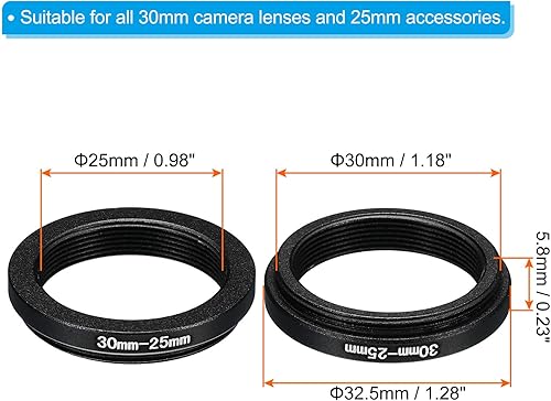 Miniatura 2 de PATIKIL Anillo de metal de 1.181in-0.984in, anillo adaptador de filtro de lente de cámara, anillo adaptador de filtro de aluminio para capó de
