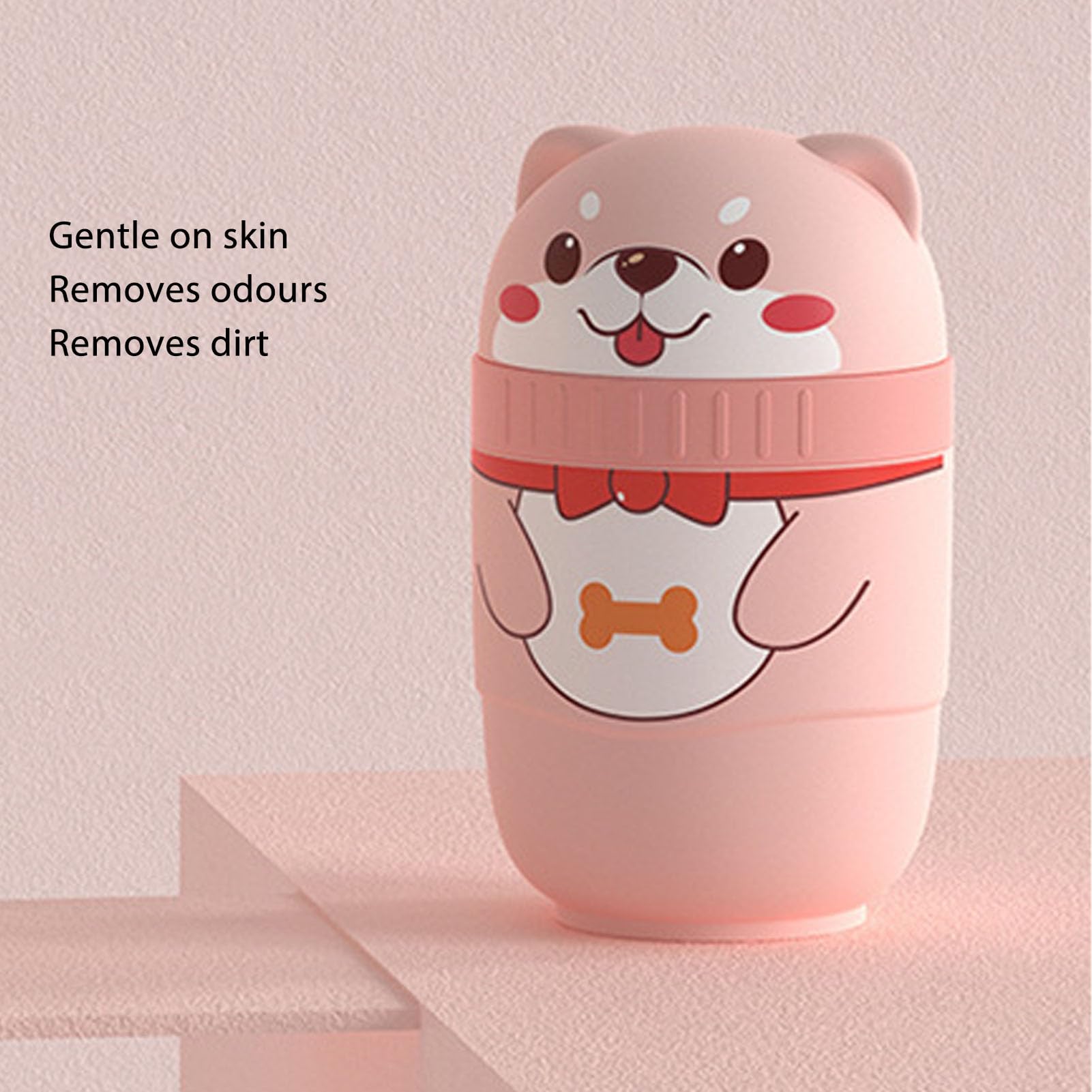 Ear Hole Cleaning Kit, Puppy Modeling 240pcs 10ml Liquid Floss Piercing Cleaning Kit for Daily Life