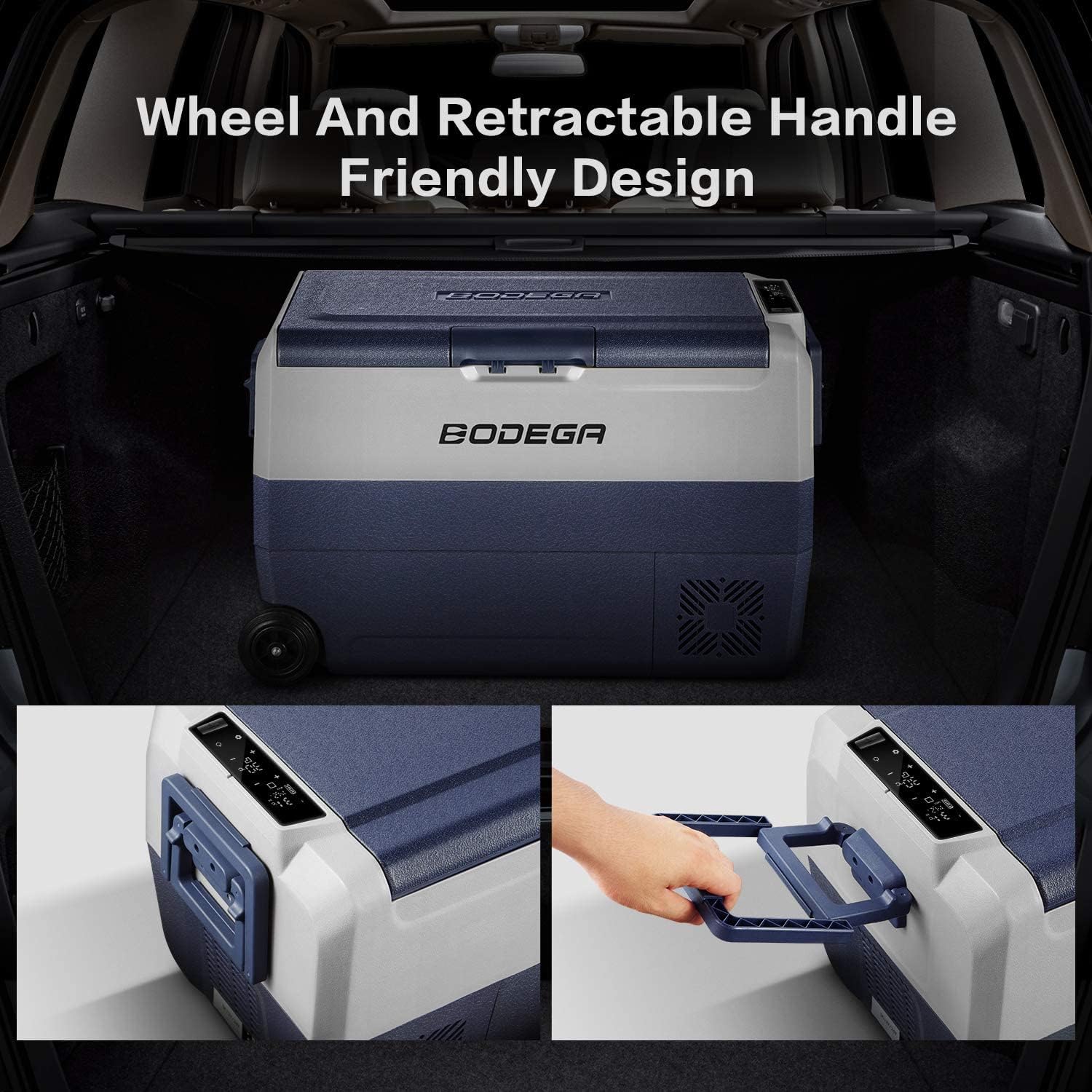 BODEGA 12 Volt Refrigerator, Portable Freezer, Car Fridge Dual Zone APP Control, 53 Quart（50L）-4℉-68℉ RV Electric Compressor Cooler 12/24V DC and 100-240V AC for Outdoor, Vehicles, Camping, Travel : Everything Else