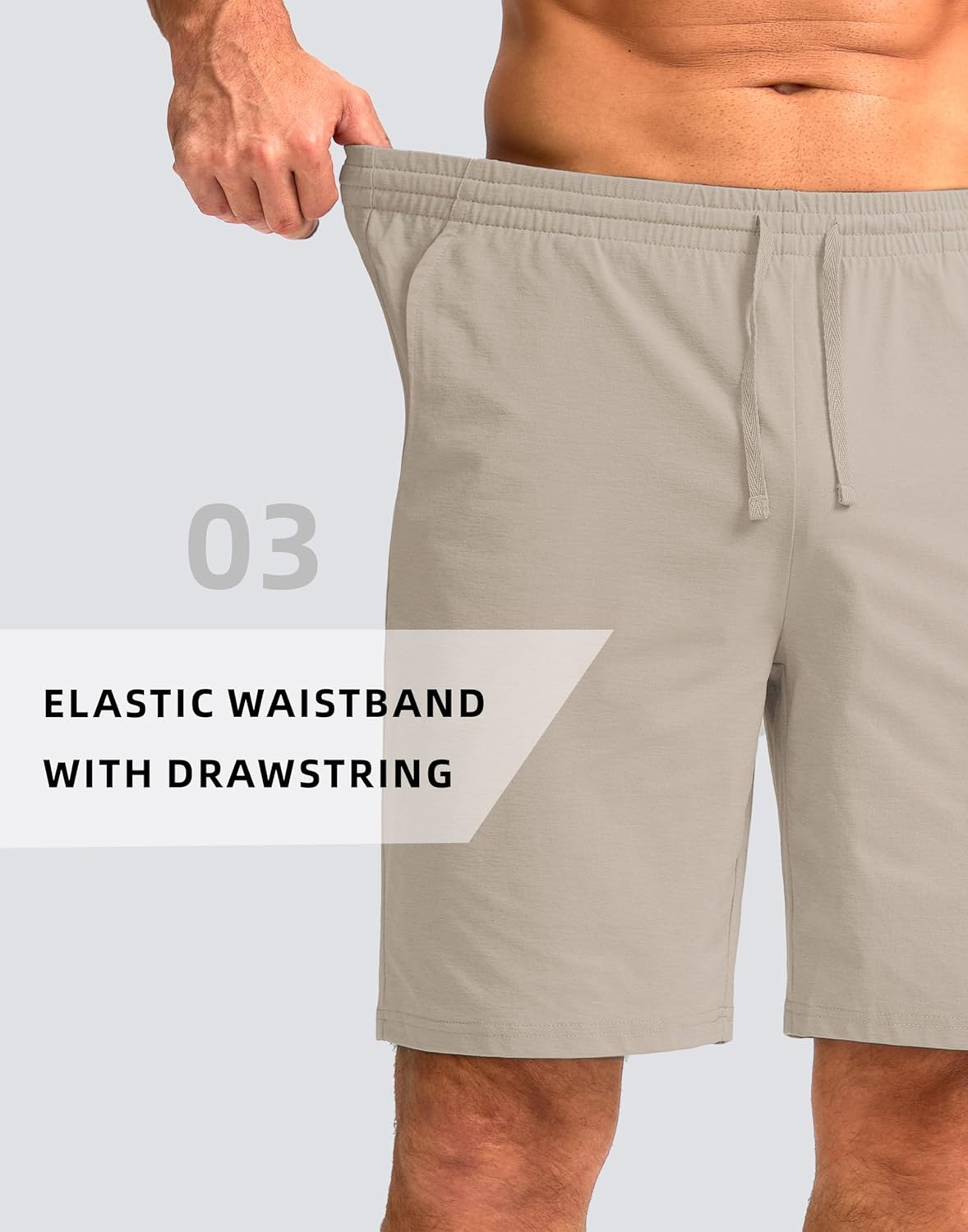 Pudolla Men's Lounge Shorts with Pockets 9" Lightweight Sweat Jersey Shorts for Men Workout Gym Athletic - Image 4