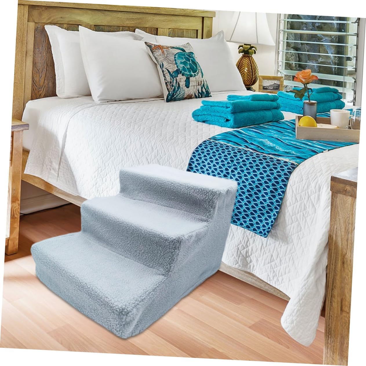 NUOBESTY Portable Pet Steps Ladder for Cats and Dogs Non-Slip Small Dog Stairs Ramp for Sofa Bed Easy Carry Indoor Pet Climb Ladder for Puppies