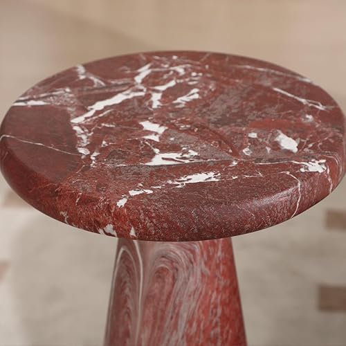Miniatura 3 de Moderna mesita de noche de mármol sintético para sala de estar, mesa auxiliar redonda de piedra de 9 pulgadas, mesita de noche vintage, pequeña mesa