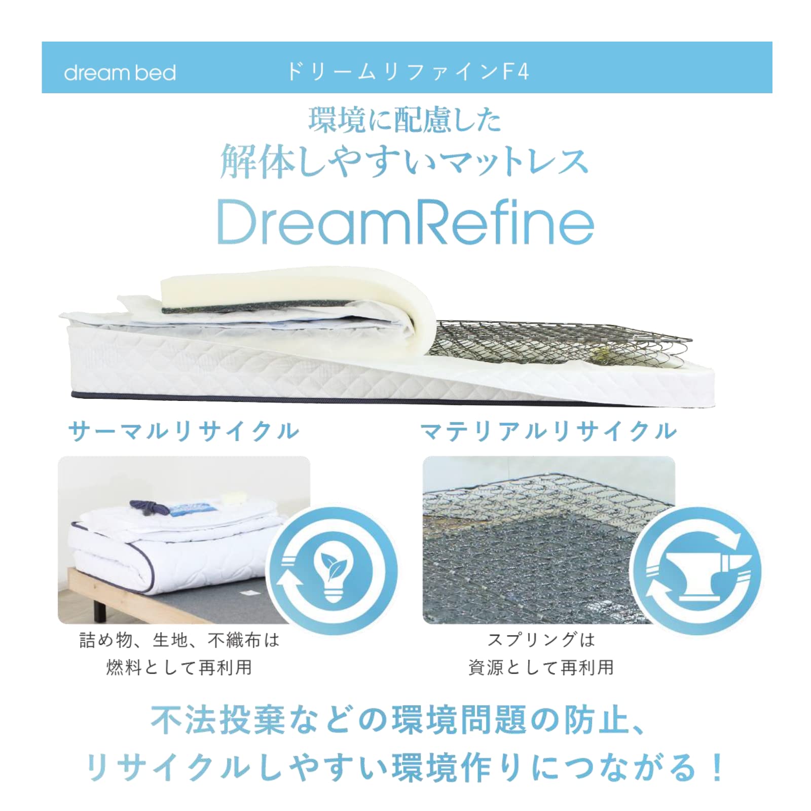 Amazon｜dream bed マットレス シングル 97cm ややかたい ドリーム
