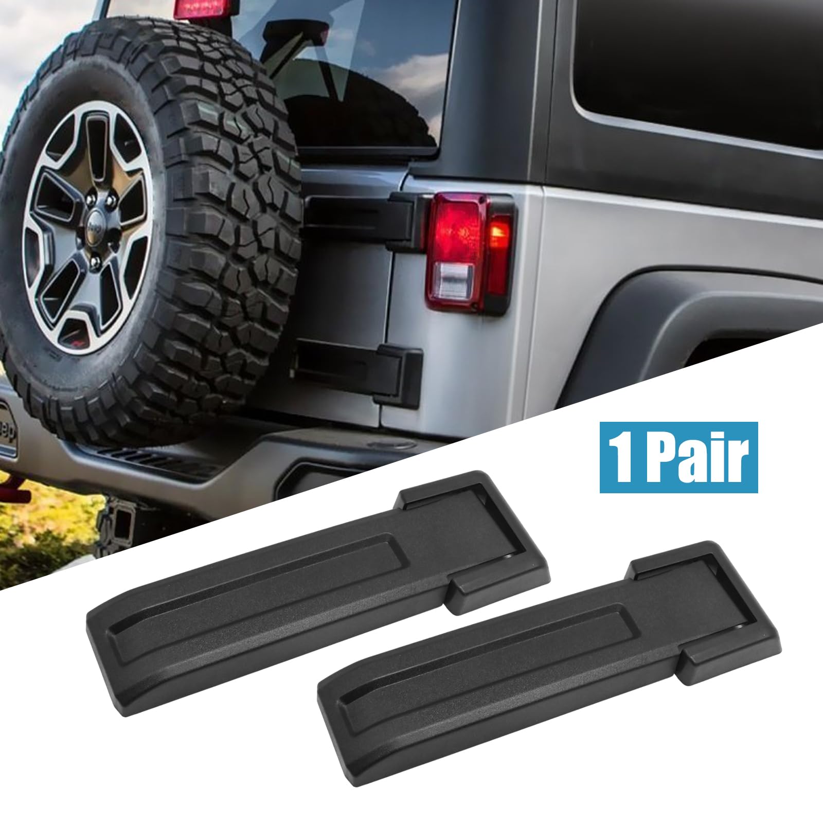 GoaMotors 2PC Black Rear Window Hinge Cover Trim For Jeep Wrangler JK/JKU 2007-2018 - Replaces 68413488AA
