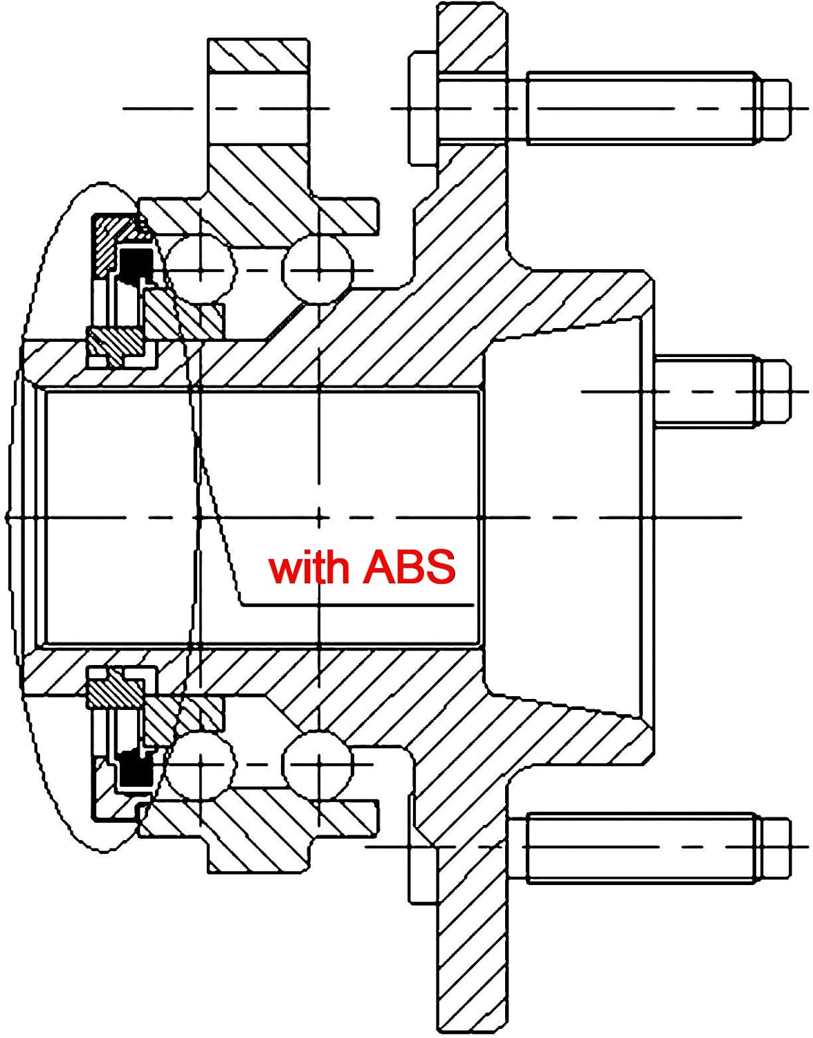 DRIVESTAR 512349 FWD Only Rear Wheel Hub & Bearing Assembly Driver/Passenger for Mazda CX-7 2007 2008 2009 2010 2011 2012，w/ABS 5 Lugs