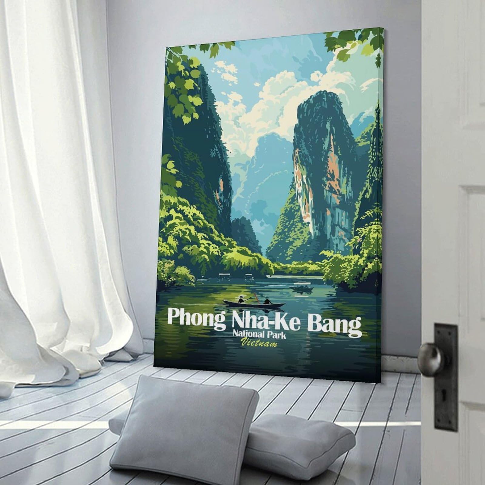 Junmoney Wall Art Print Phong Nha-Ke Bang National Park, Vietnam, 20x30inch(50x75cm), for Living Room, Bedroom Or Apartment Walls, Modern Wall Decor for Cosy Interiors