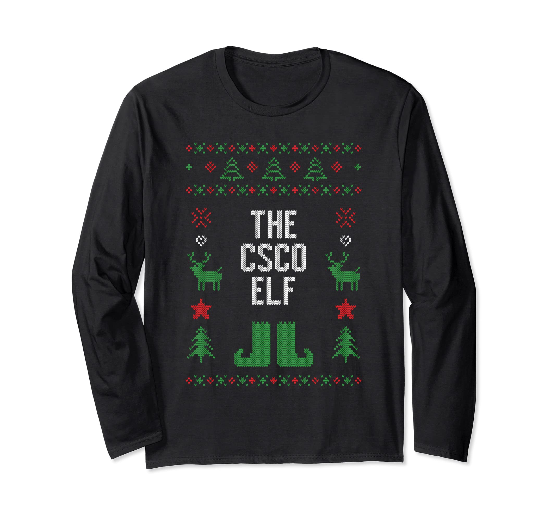 The CSCO Elf Ugly Christmas Style Winter Holiday Party Long Sleeve T-Shirt