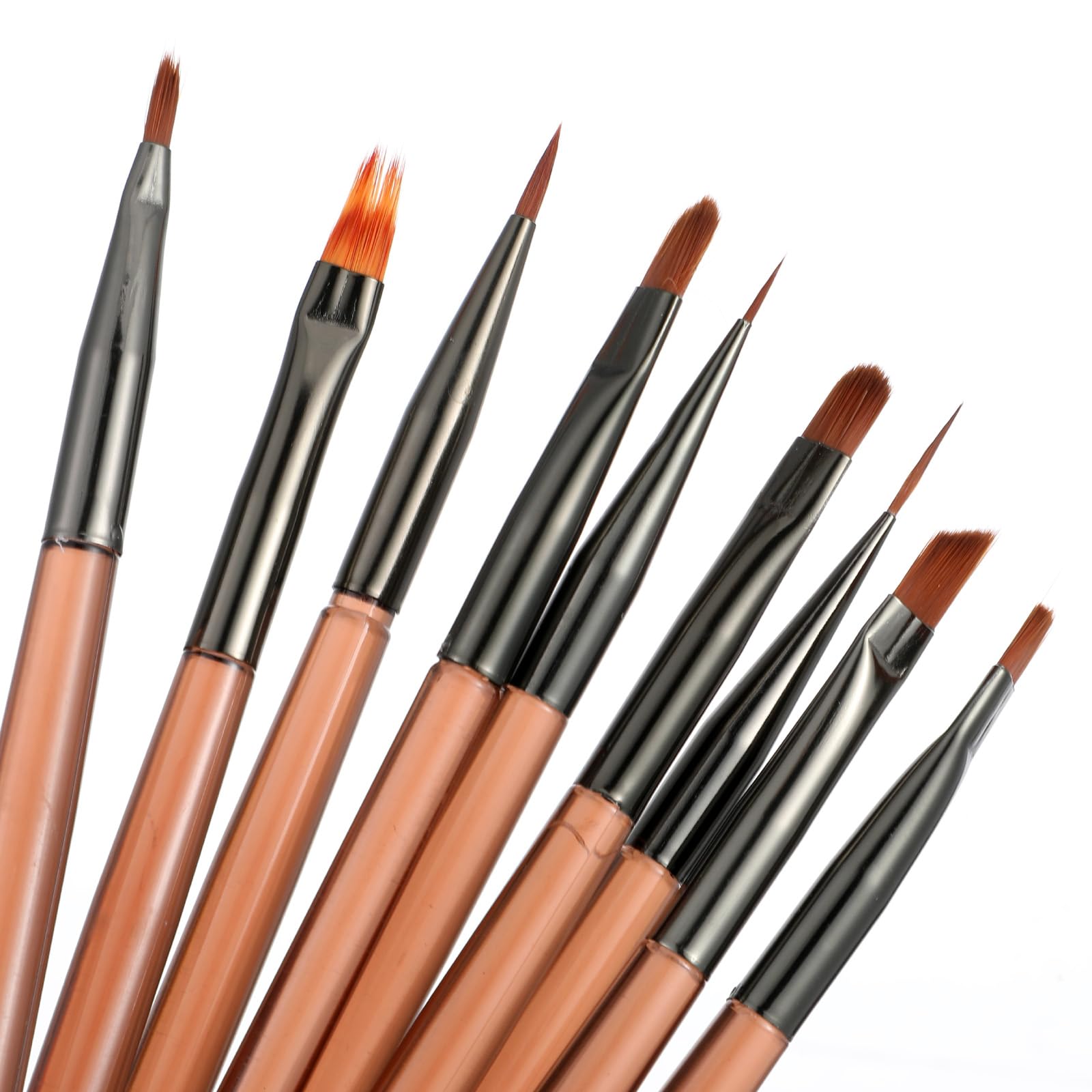 9PCS Nail Design Brushes Acrylic Nail Art Brushes Painting Tools Dotting Pen Extension Builder Gel Brush for Salon