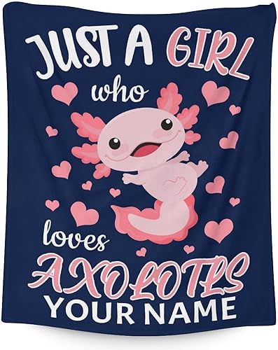 Miniatura 7 de Axolotl - Mantas para mujeres y niñas, 40 x 50 pulgadas, bonita manta de ajolote para regalo, felpa suave y mullida azul para sofá, sofá