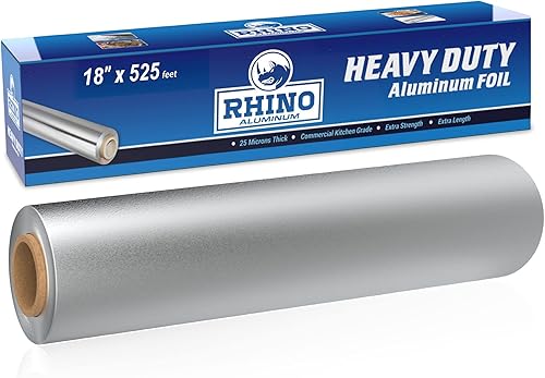 Miniatura 7 de Rhino Aluminum Papel de aluminio resistente, rollo Rhino de 18 x 525 sf, 25 micras de grosor, grado comercial y extra grueso, lo suficientemente