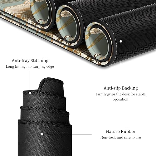 Miniatura 5 de Tapete de escritorio, 32" x 16" pulgadas, XXL extendido, grande, alfombrilla de mouse para juegos, almohadilla de escritorio decorativa, bonitos