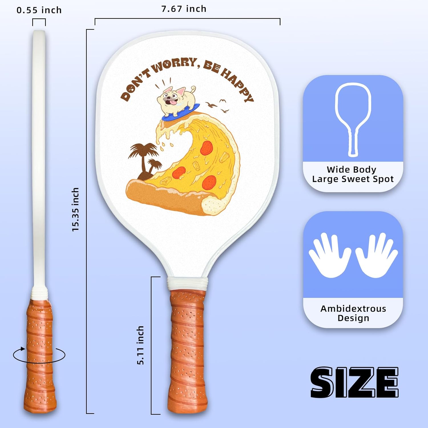 Pagaia Pickleball USAPA Approvata - Leggera Con Impugnatura Imbottita Dink N' Dilly