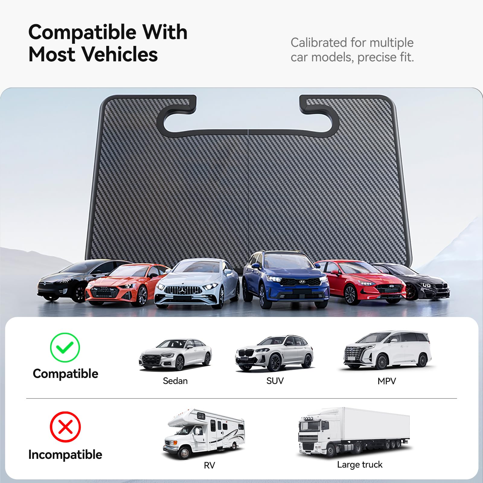 YONZEE 2-in-1 Car Steering Wheel Desk Tray Car Seat Gap Filler Organizer Foldable Carbon Fiber Look Table for — view 9