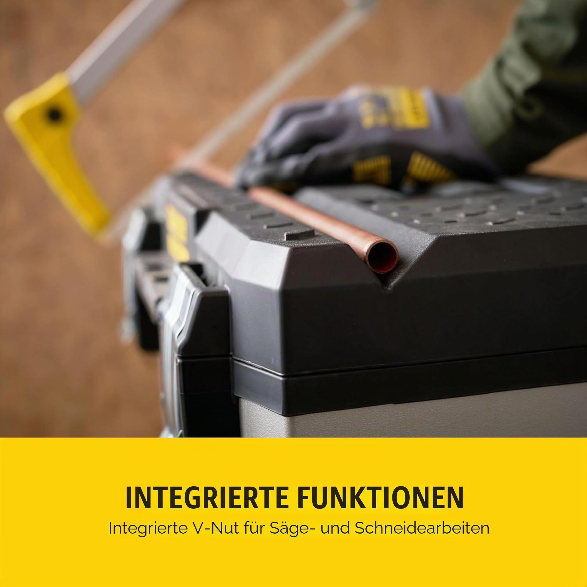 STANLEY FATMAX Rolling Workshop, 4-in-1-Geräte einschließlich abnehmbarer Werkzeugbox, strapazierfähiges Metall und Kunststoff, mobile Workstation, 1-95-622