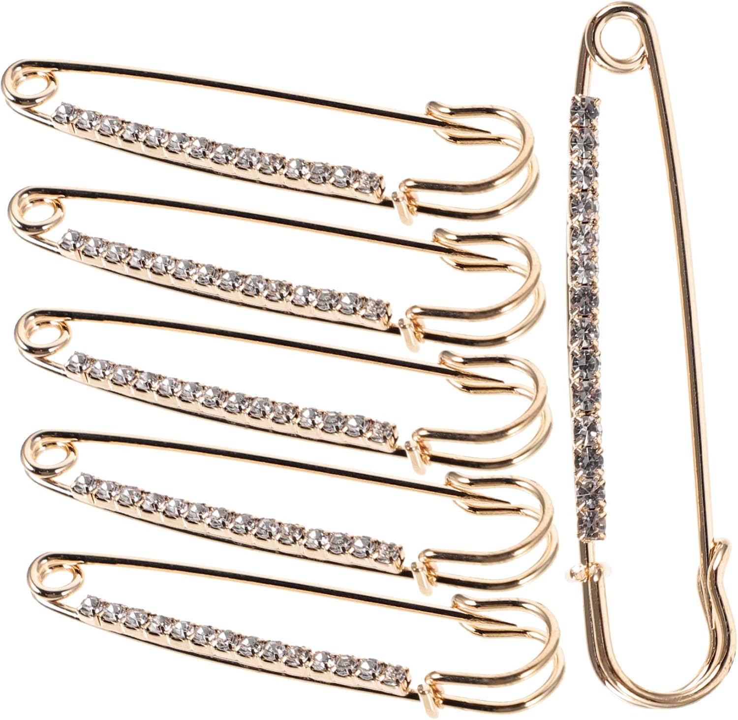 12pcs Rhinestone Safety Pins Brooch Clothing Pins for Costume