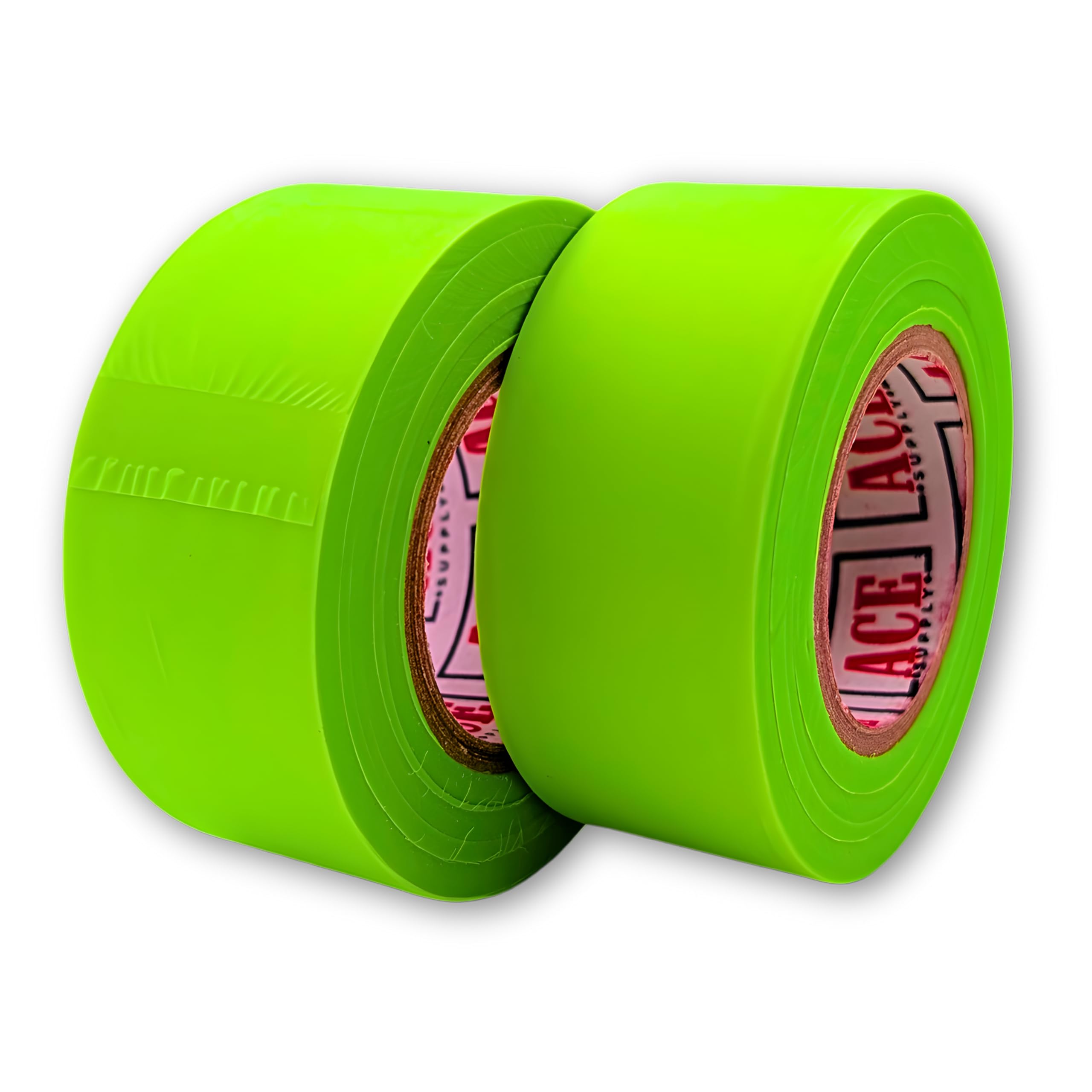 ACE Supply Limettenfarbenes Markierungsband, 4,5 cm breit, 4,5 m lang, 2 mm – nicht klebendes Vermessungsband – Baummarkierungsband, Vermessungsband