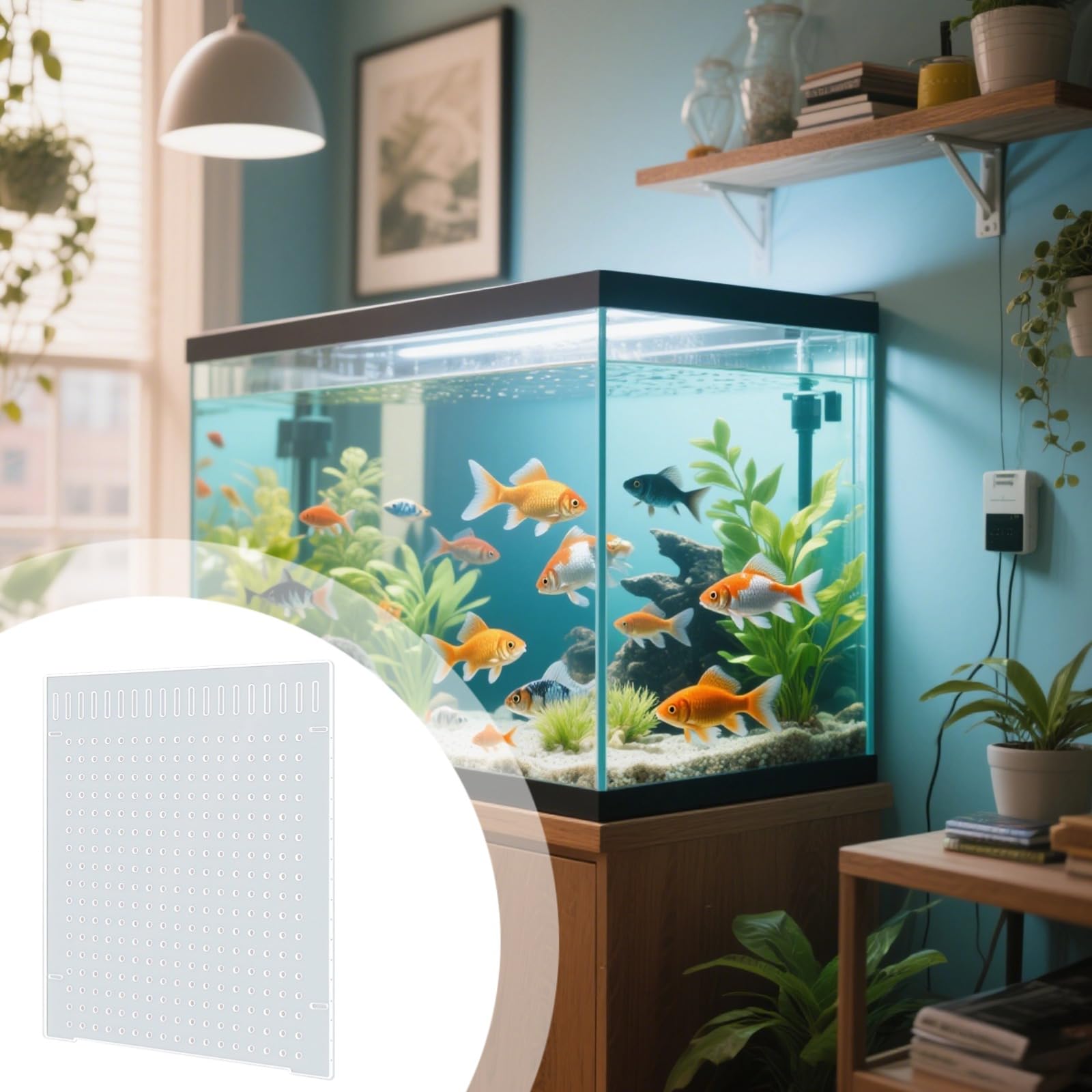 Aquarium-Teiler, 10 Gallonen Fischtank-Trennscheibe aus Acryl, 20 x 30 cm, inklusive Saugnapf für einfache Montage, ideal für Zuchtfische und Artentrennung
