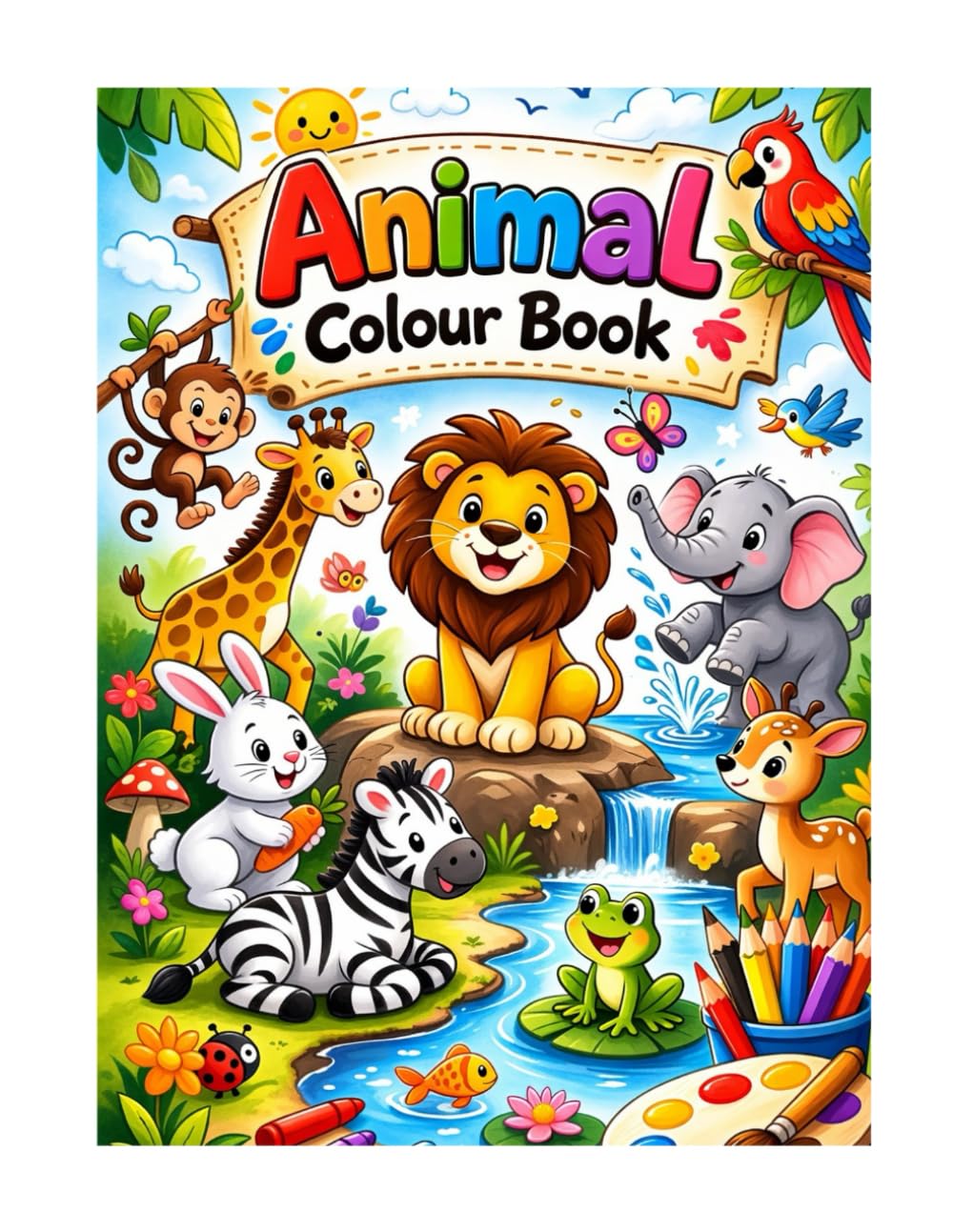Happy Animal Colouring Adventure: Big , Simple, and Cute Design for Little Artist