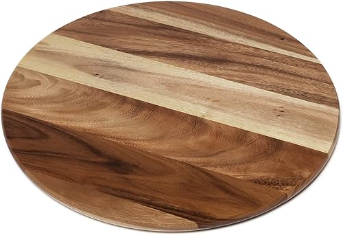 Lipper International 1200-04 Acacia Natural Finish Grand - Tocadiscos de 20 pulgadas para mesa, paquete de 4, diseño de madera de acacia conveniente