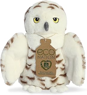 Aurora® Eco-Friendly Eco Nation™ Owl Stuffed Animal - Environmental Consciousness - Recycled Materials - White 8 Inches