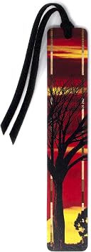 Sunset Moonrise Wooden Bookmark | Celestial Sunset Landscape Art | Gift for Nature Lovers, Stargazers, Tree Lovers, Sky Watchers & Readers | Handmade in the USA