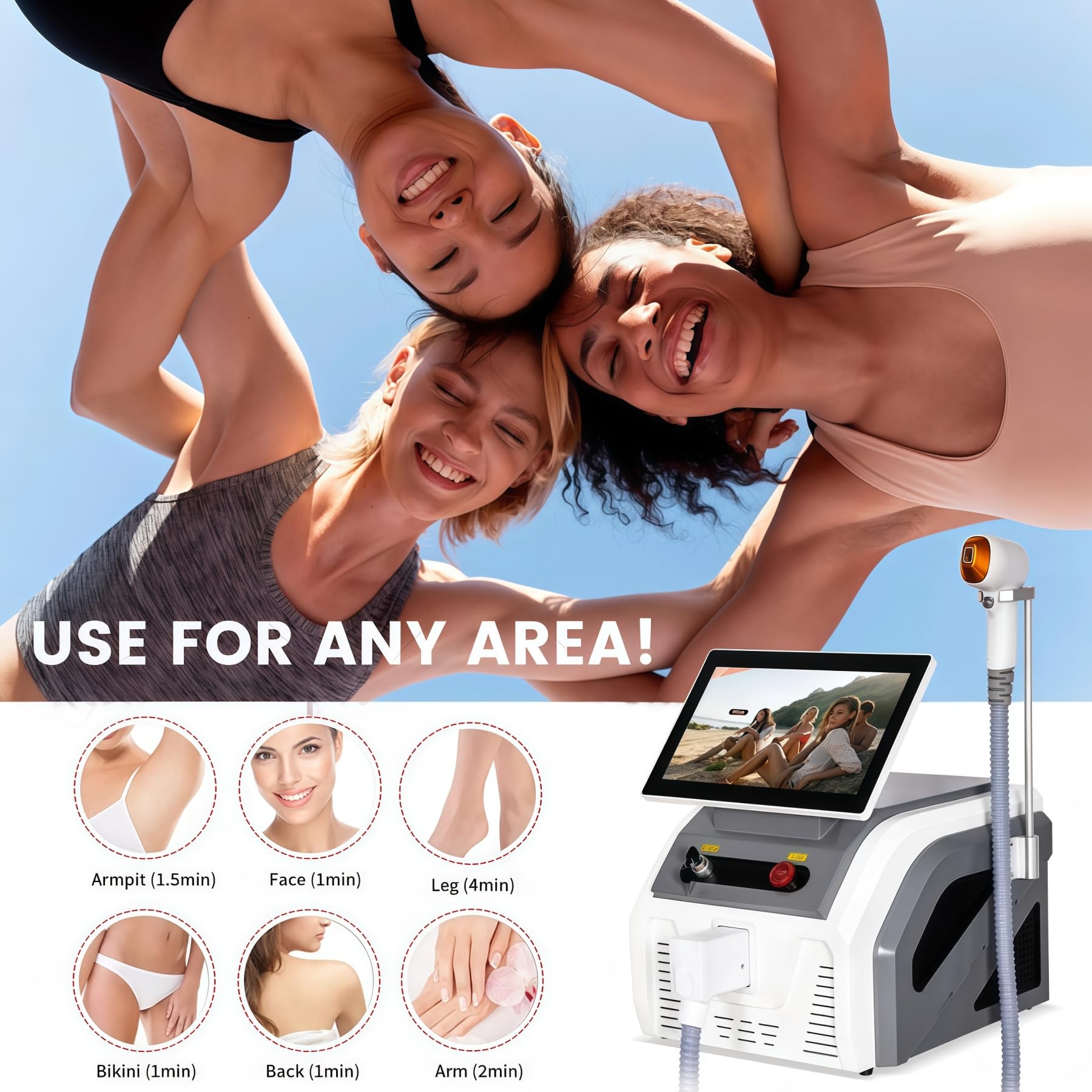 4000W Professional Diodo Laser Depilator 4 lunghezze d'onda 808nm 755nm 940nm 1064nm punto di raffreddamento depilazione laser per tutti i colori della pelle