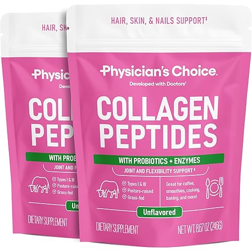 Collagen Peptides Powder - Hydrolyzed Protein(Type I & III) - Digestive Enzymes - Keto Collagen Powder for Women & Men - Hair, Skin, Joints & Workout Recovery Aid - Grass Fed, Non-GMO - Two-pack