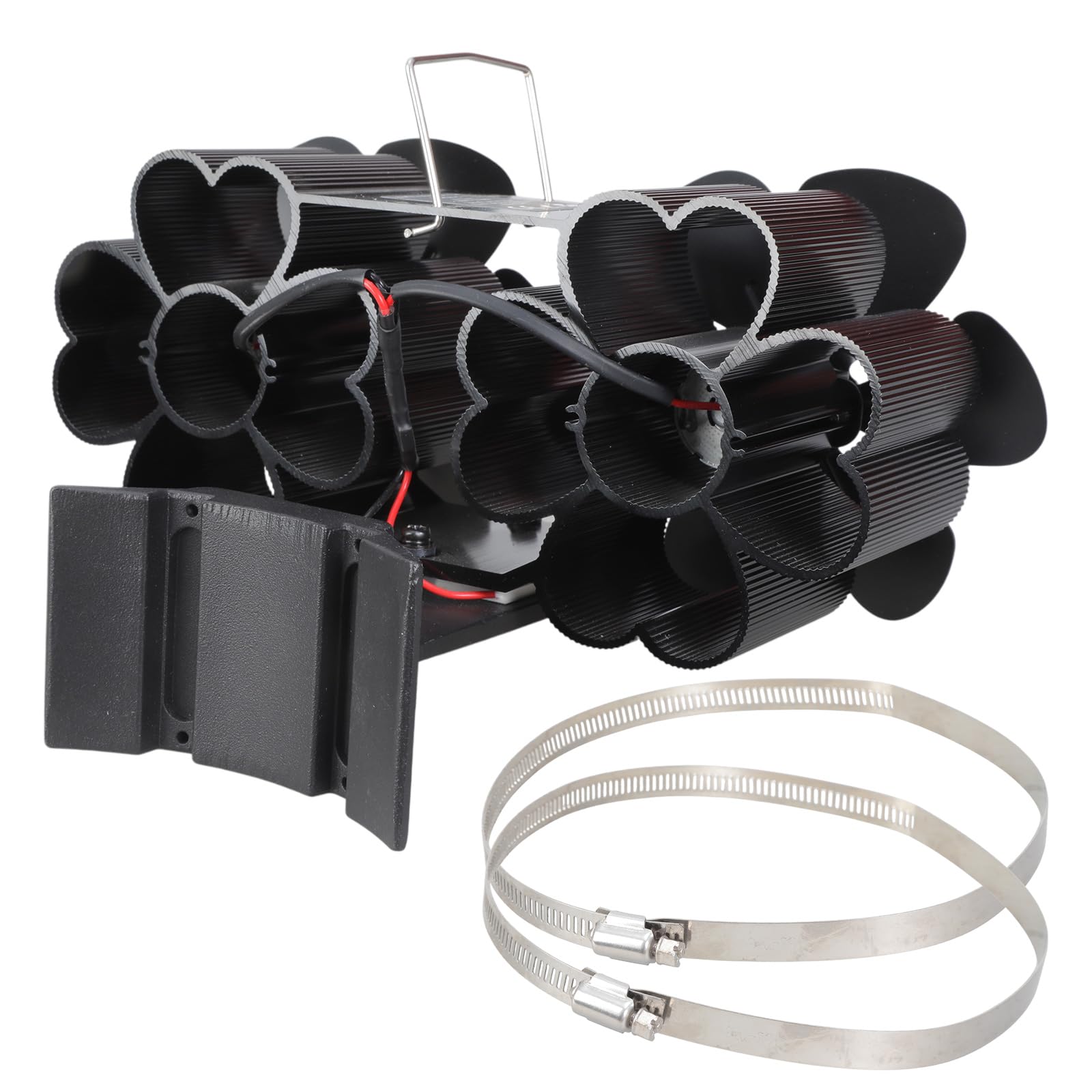 Ventilador de estufa alimentado por calor, ventilador de doble cabeza, distribución eficiente del calor para hogares acogedores para varios dispositivos de calefacción, calefacción del hogar