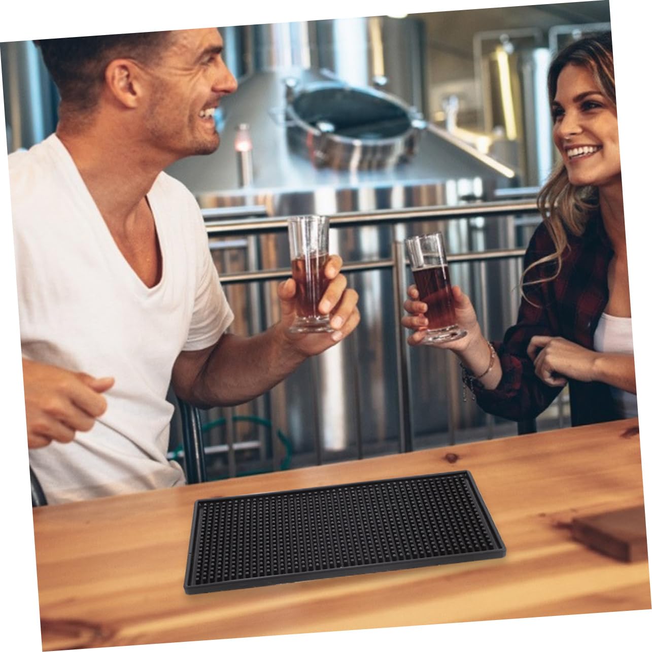 2 Tappetino Nero Pezzi in Antiscivolo per Pvc Bicchieri Bar