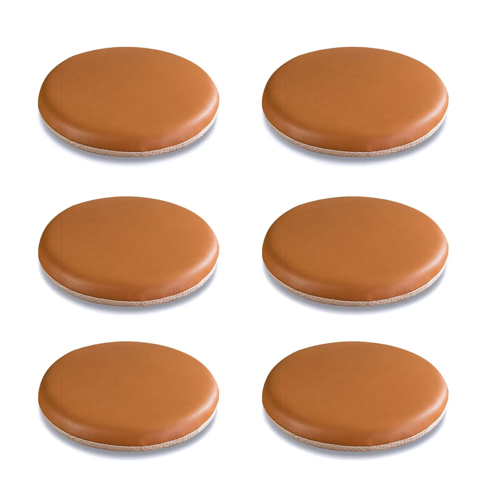Cojines redondos de 40 cm para asientos de comedor interiores y exteriores en pack de 6