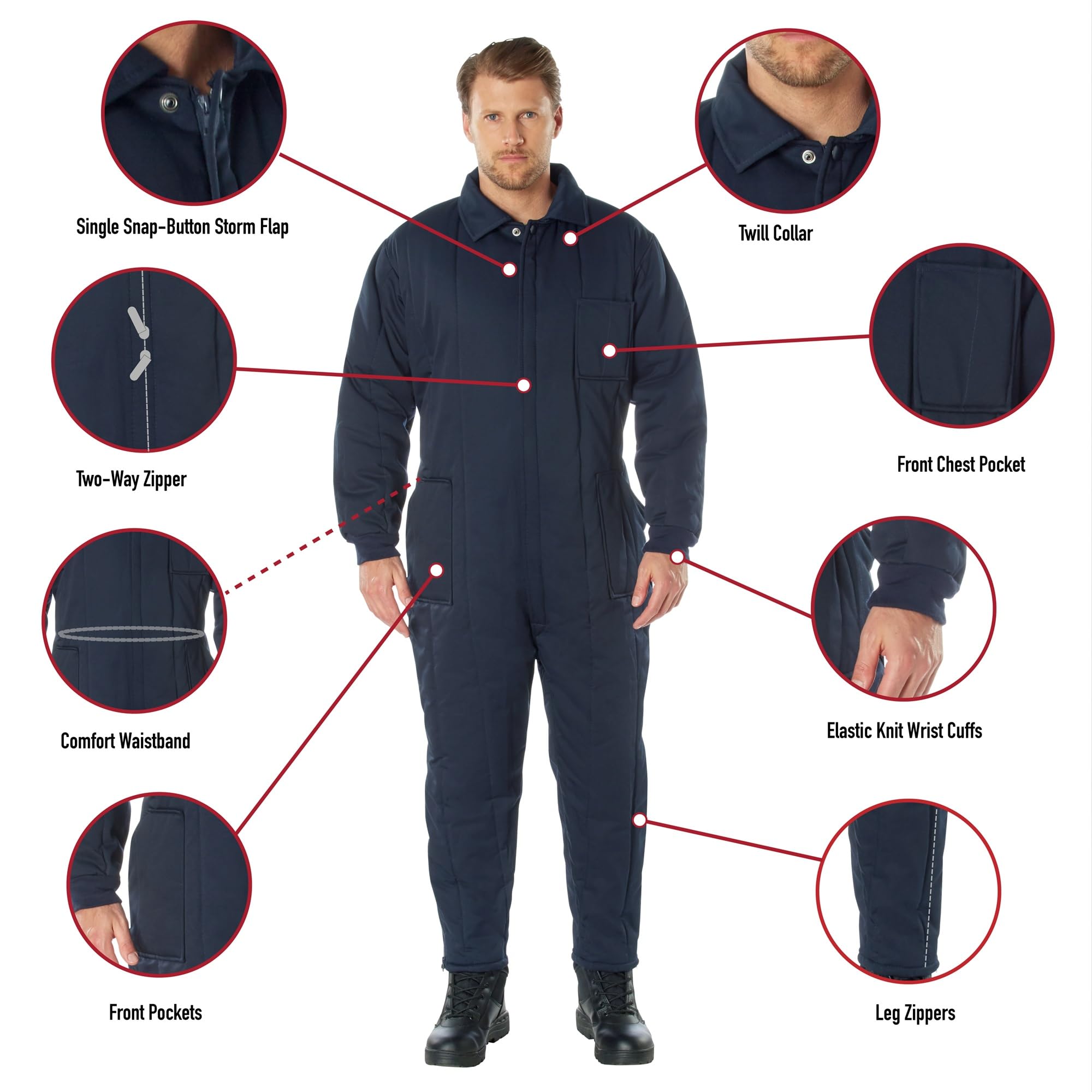 Amazon.com: Rothco Insulated Coveralls, Black, S | Men's Long
