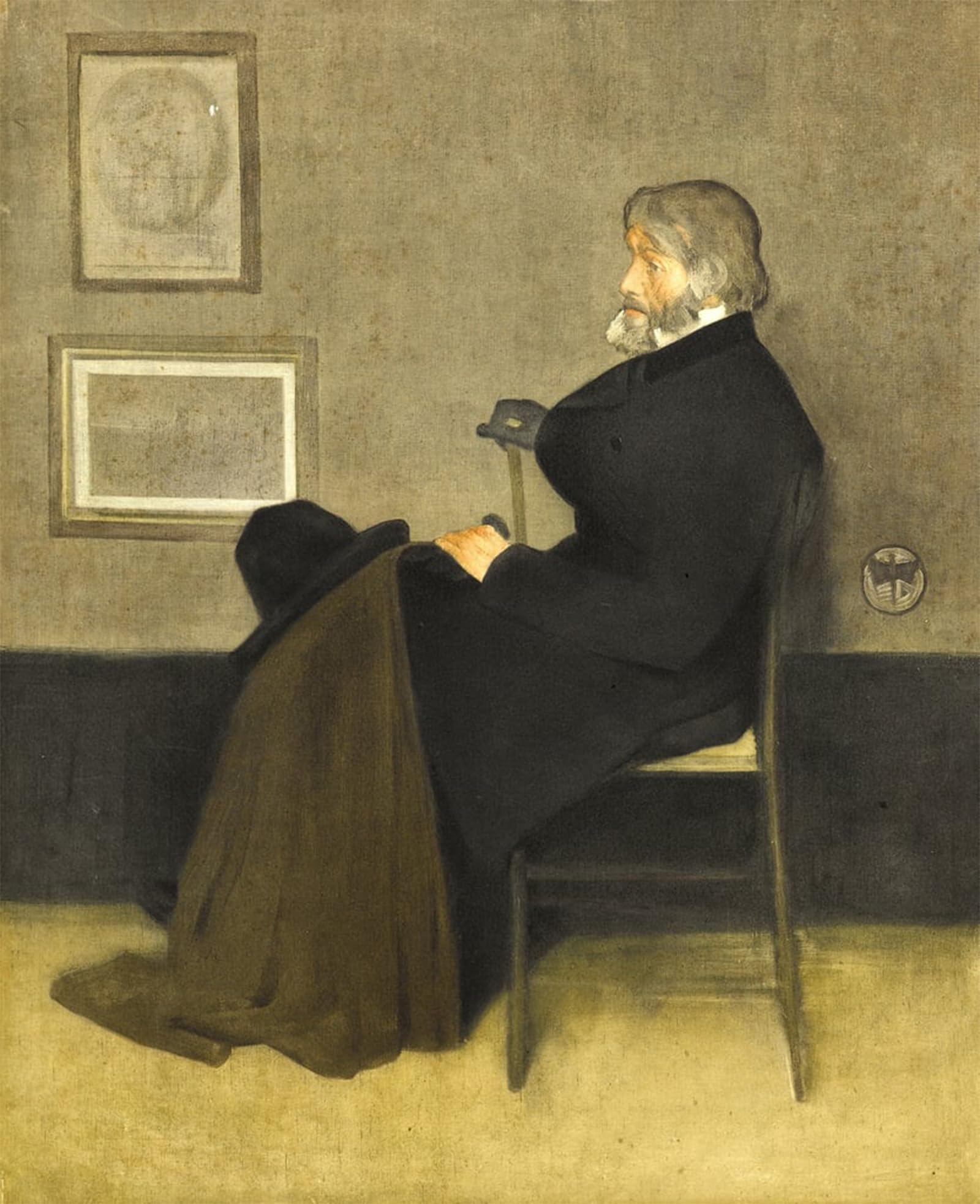Tableau vintage portrait de Carlyle par Whistler haut de gamme