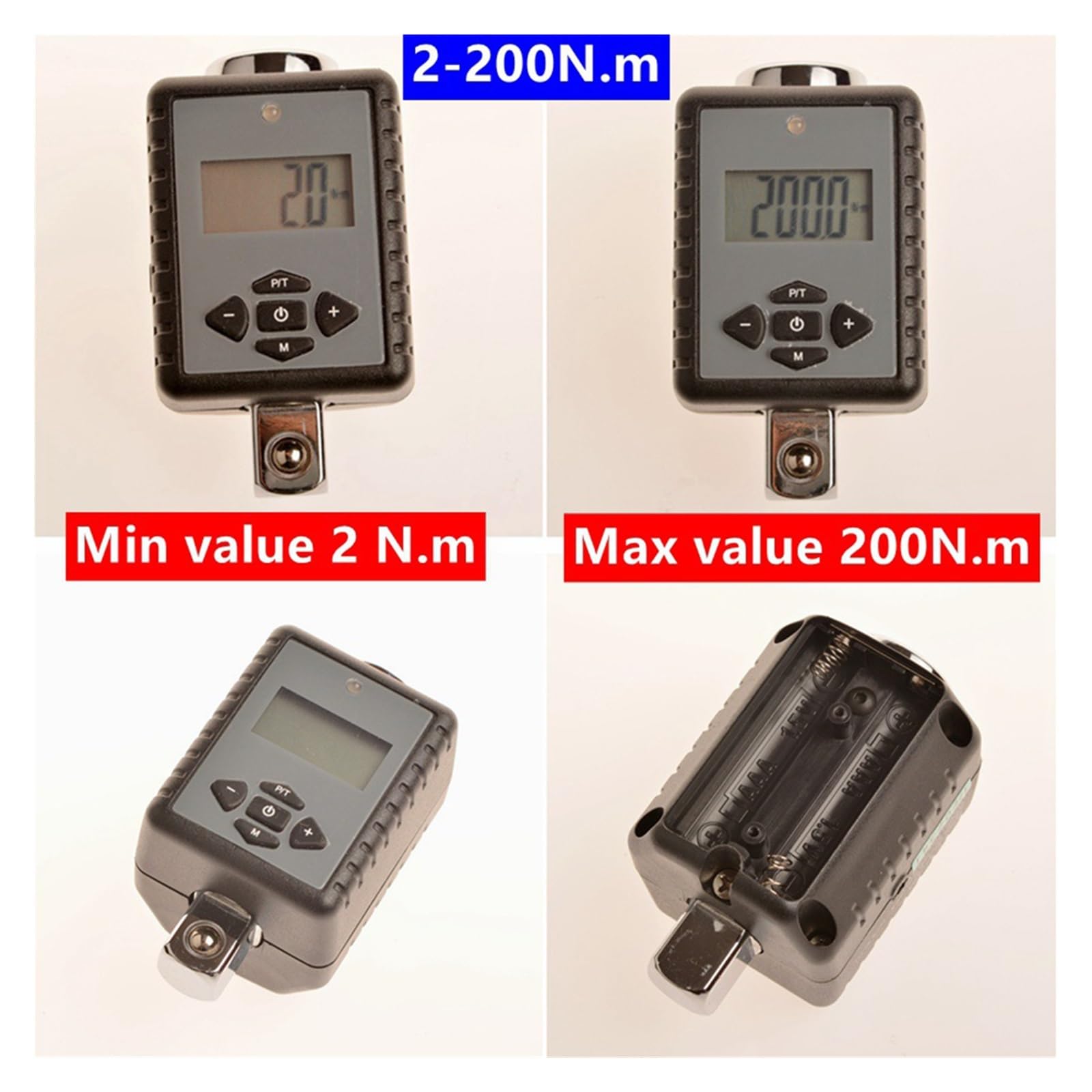 Adattatore for chiave dinamometrica con display digitale Chiave elettronica regolabile Riparazione auto for bici 2-200Nm Misurazione Precisa
