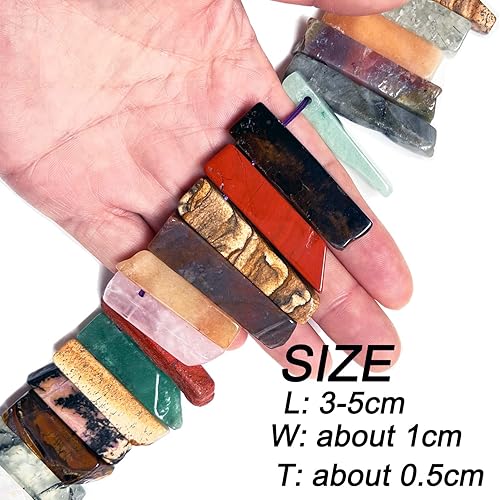 Miniatura 7 de Dijes de piedra de cristal natural real para la fabricación de joyas, más de 30 unidades de palitos de cristal de colores mixtos a granel para