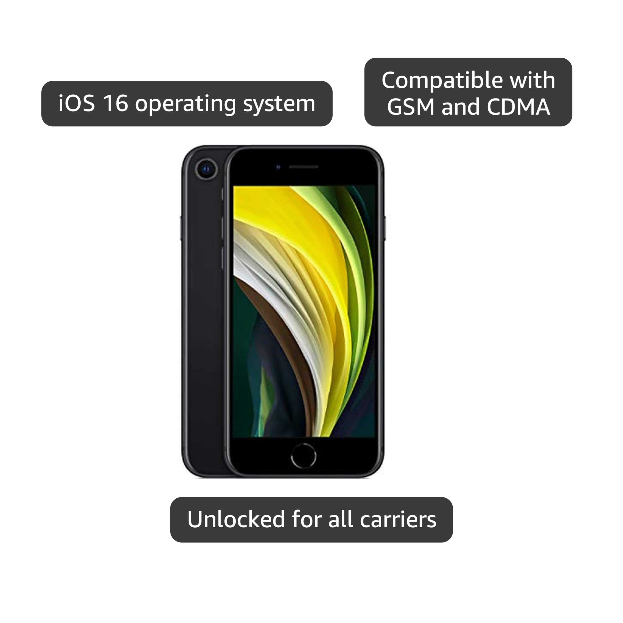 Amazon.com: Apple iPhone SE (2nd Generation), 64GB, Black