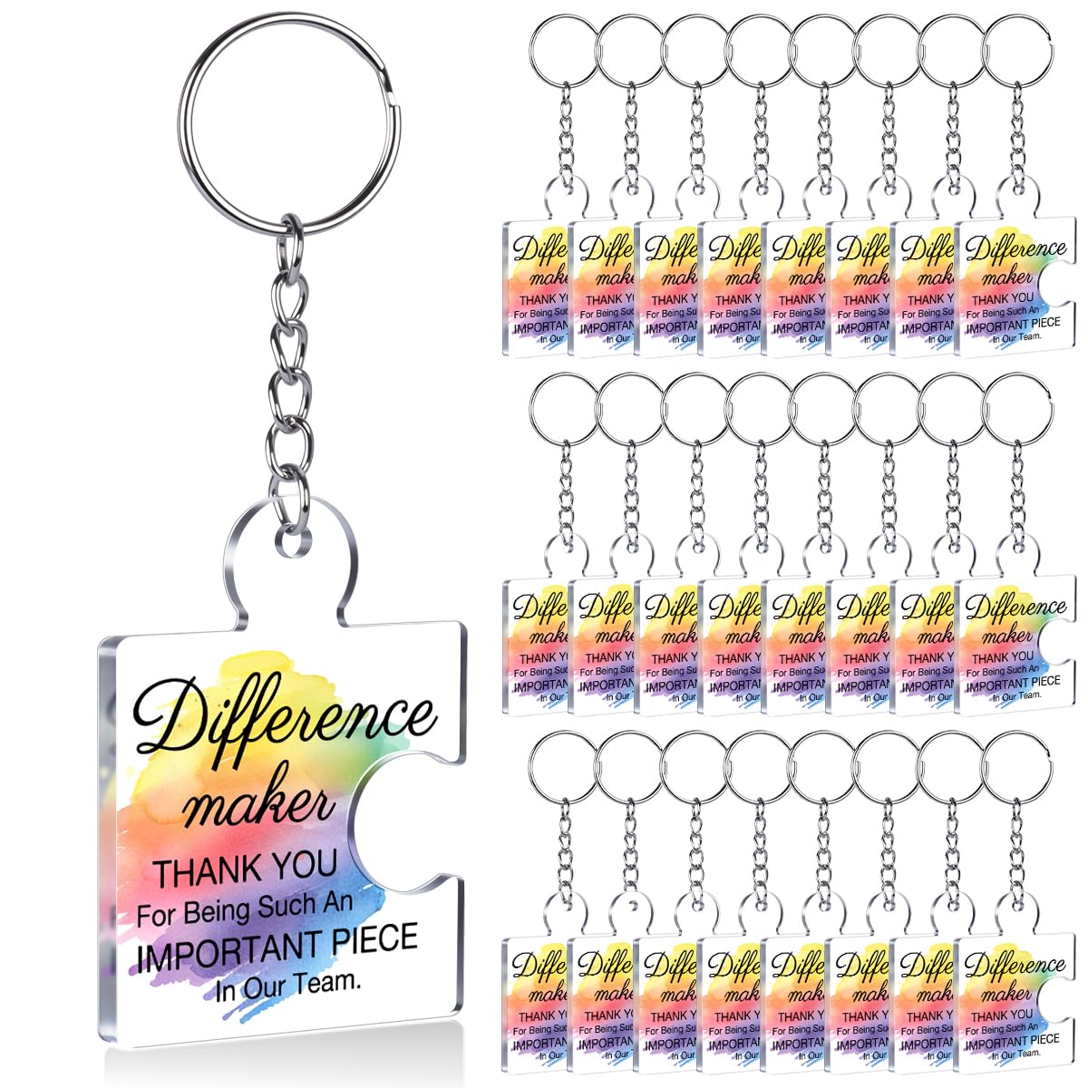Team Appreciation Gifts Bulk Thank You Keychains for Coworkers