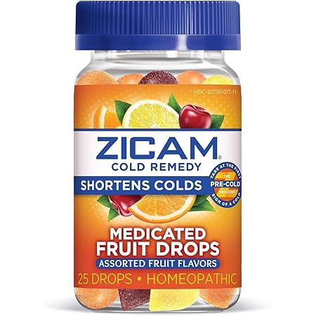 Amazon Com Zicam Cold Remedy Medicated Fruit Drops Homeopathic Medicine For Shortening Colds Assorted Fruit Assorted Fruit 25 Count Health Personal Care