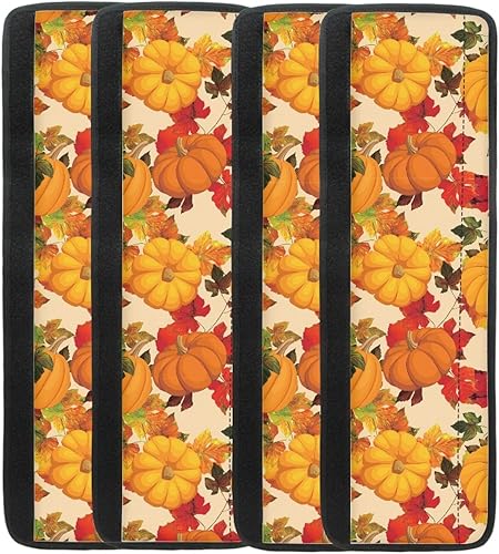 Miniatura 1 de Jiueut Juego de 4 fundas de repuesto con diseño de calabaza para manijas de refrigerador, guantes con tema de granja otoñal para aparatos de cocina,