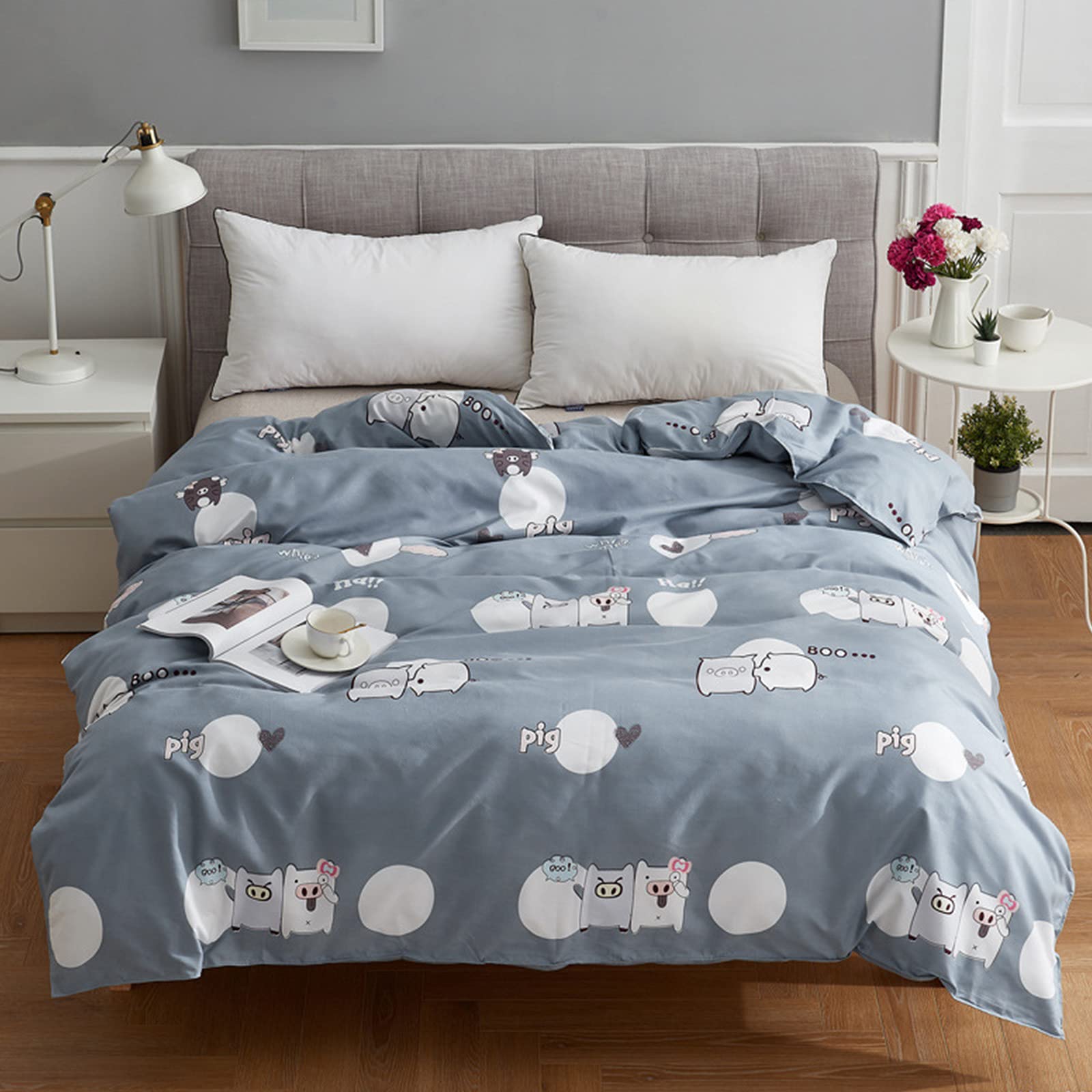 Couverture de couette avec fermeture éclair cachée courtepointe imprimée 110x150