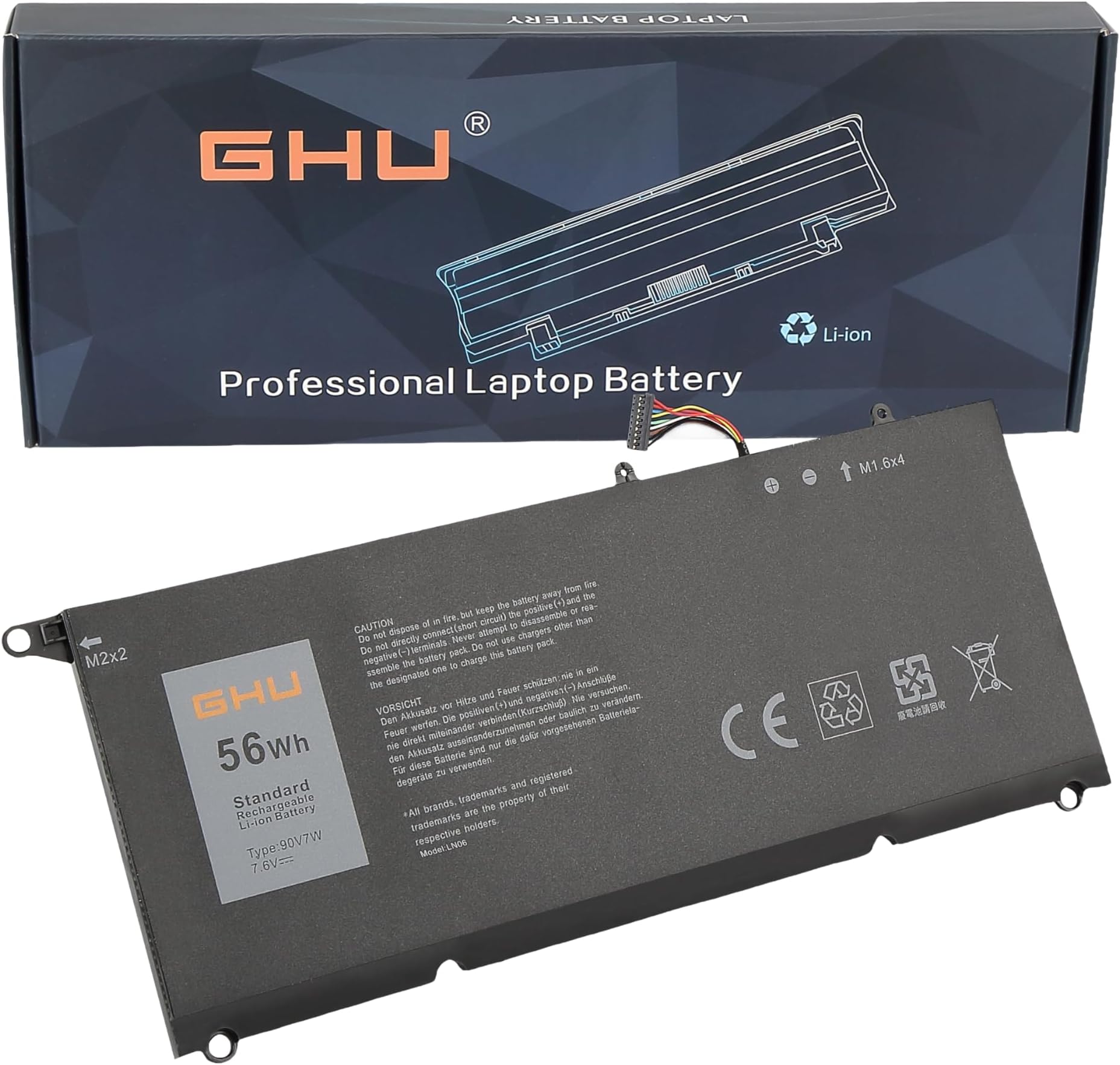 New 45 Wh 90V7W 5K9CP Battery Compatible with Dell XPS 13 13D 9343 13-9343, XPS 13 9350 13-9350 XPS13-9350 13D-9343 DIN02 0DRRP 0N7T6 JHXPY DIN02 RWT1R,Li-ion 7.4V