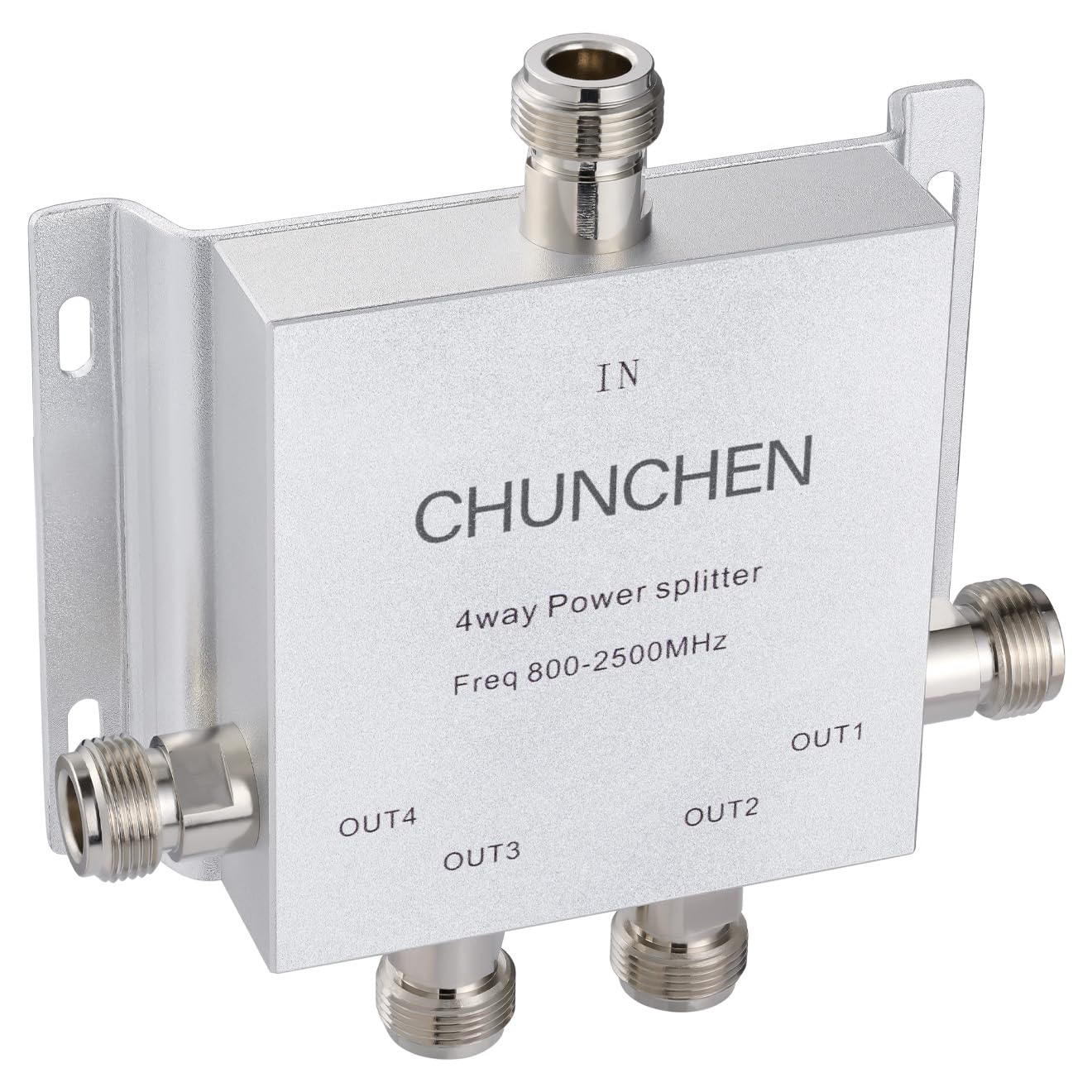 Conector N hembra de 4 vías, divisor de potencia de 50 ohmios, divisor de señal de 800 MHz-2500 MHz, divisor de señal de cable, 1 entrada y 4 salidas para cable de antena