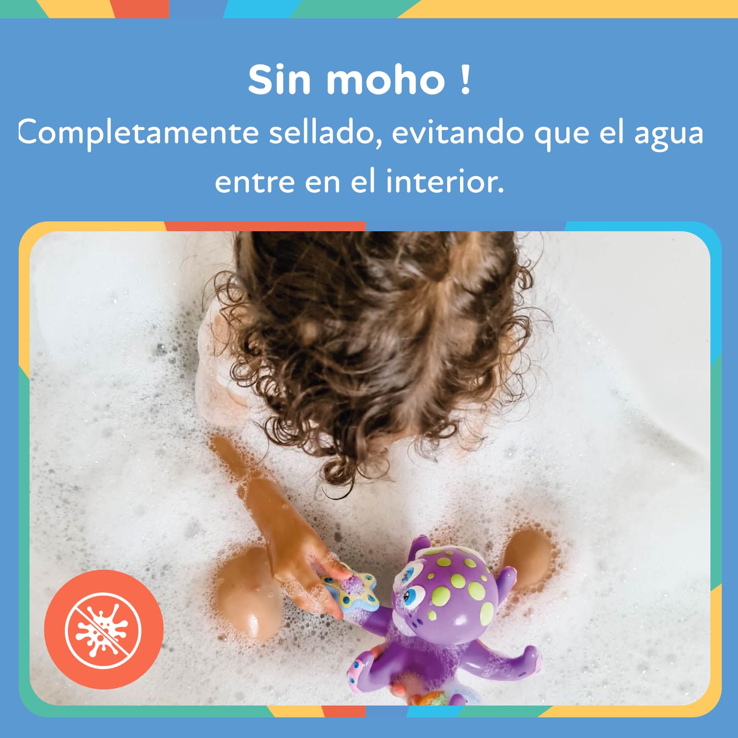 Nuby - Juguete de baño Bebe - Juguete Pulpo Flotante con Anillos para lanzar a los tentáculos - Estimula la coordinación Ojo-Mano - 18+ Meses - Violeta - Flota en Agua - Pulpo Agua Niños