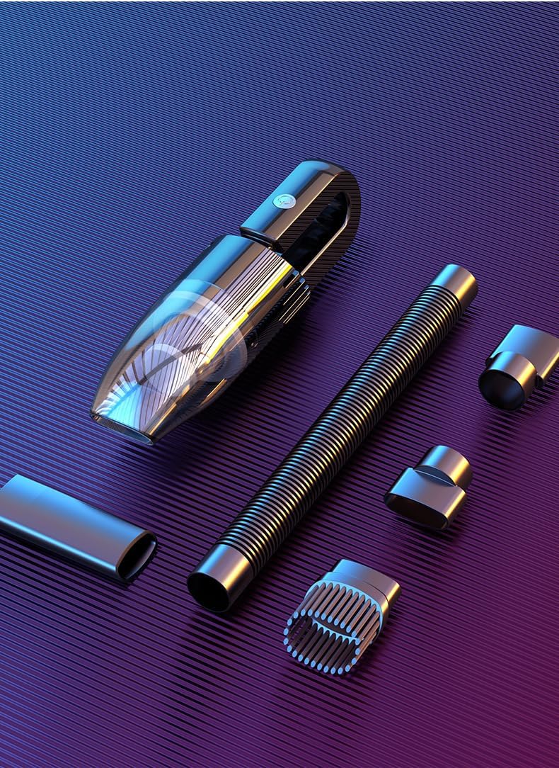 SKYMART Car Vacuum Cleaner – 120W High-Power Handheld Vacuum with USB Charging | Cordless Mini Cleaner with Dual 2000mAh Batteries | 0.5L Dust Capacity | 18-Min Runtime | for Car Interior & Home Use