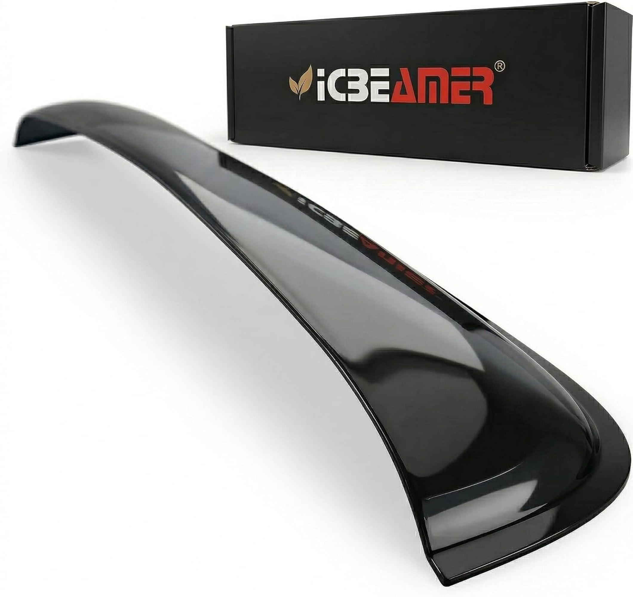 ICBEAMER - Deflettore antivento per tetto apribile da 91,4 cm, universale, visiera oscurata, riduce rumore, pioggia, vento; fumo scuro, liscio, impermeabile, nastro biadesivo