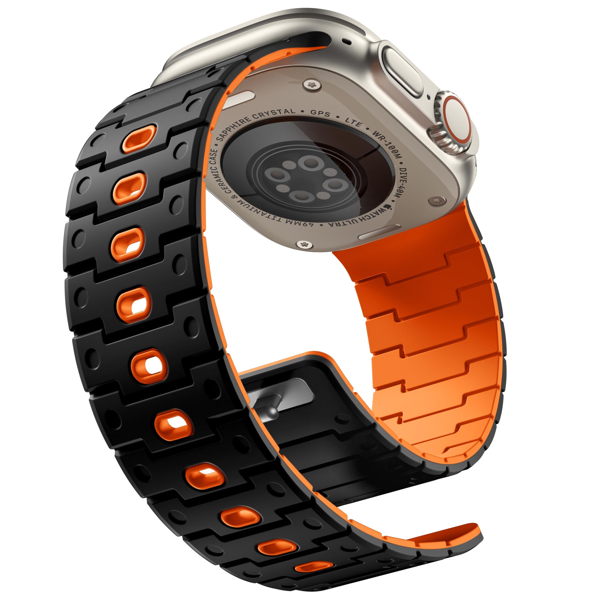 Bandletic Magnetic Straps Compatible with Apple Watch Ultra 3/2 49mm - Series 11/10 46mm, Series 9/8/7 45mm, Soft Silicone Sport Strap for iWatch Strap Series SE3/SE2/SE/6/5/4 44mm, Series 3/2/1 42mm